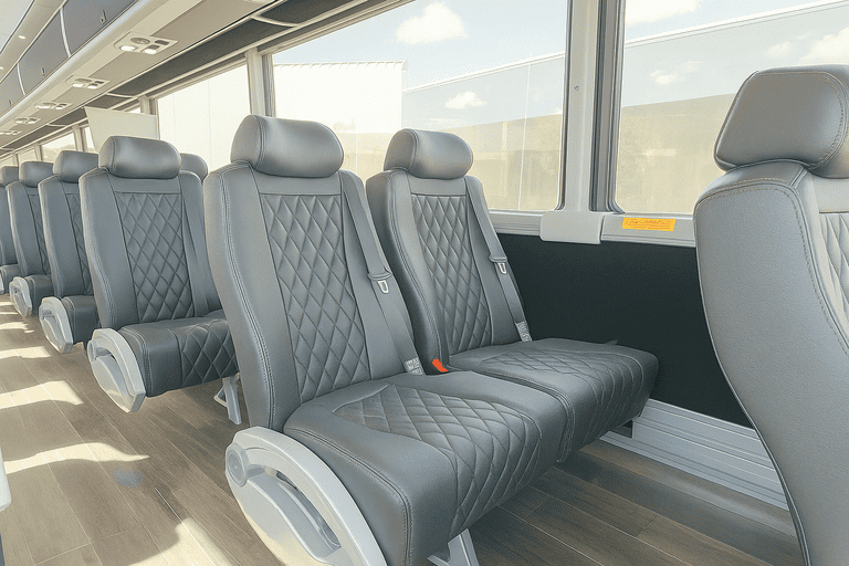 interior of Coral Springs Coach Bus Service charter bus