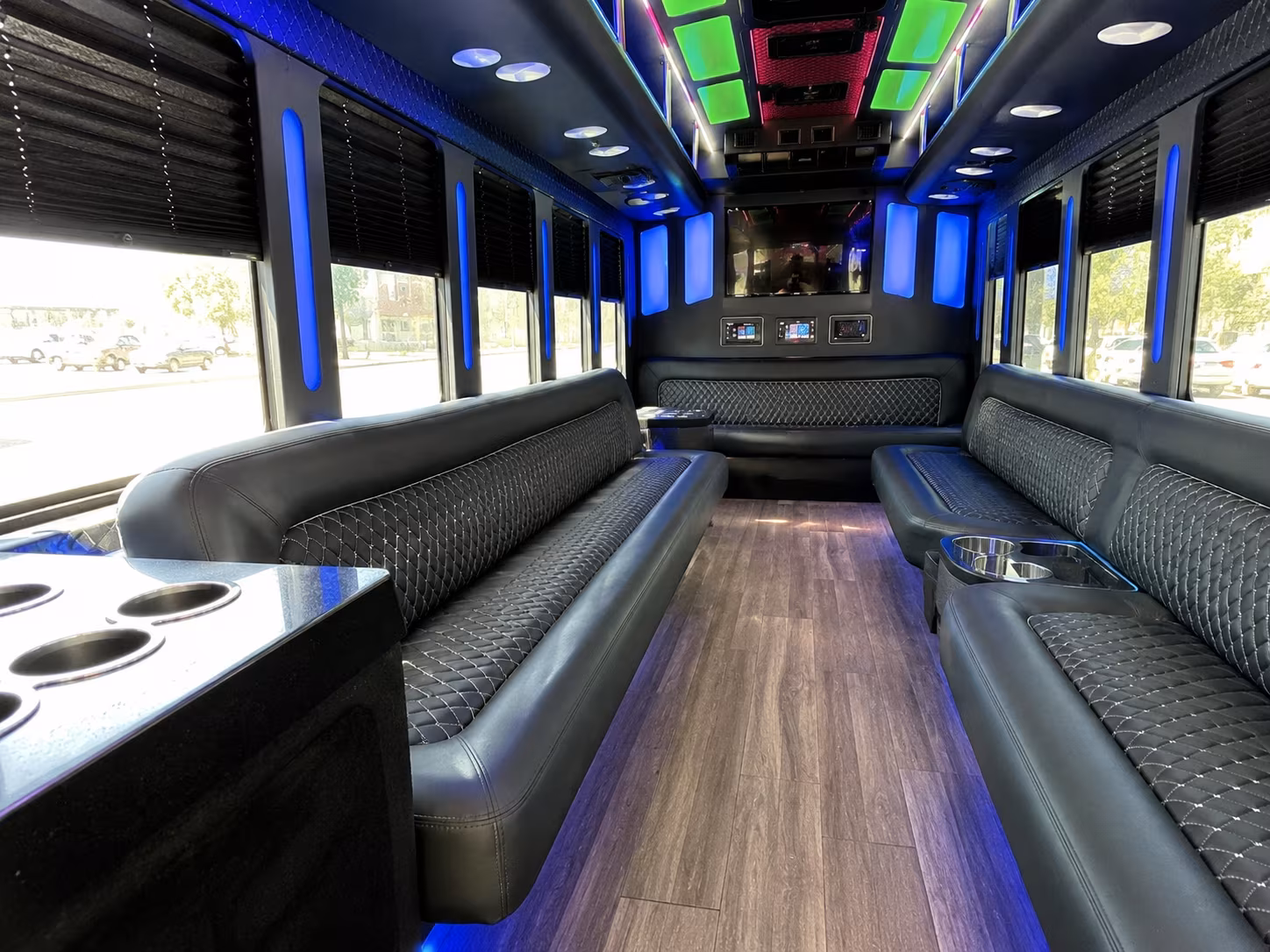 coral springs 15 passenger party bus inside
