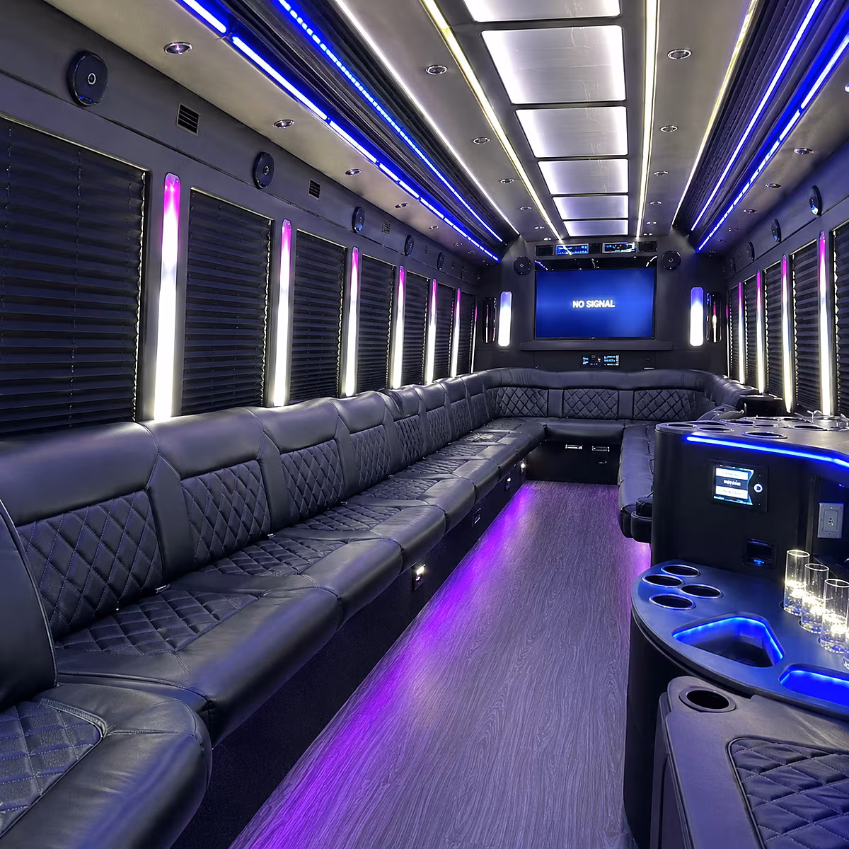 coral springs 30 passenger party bus inside