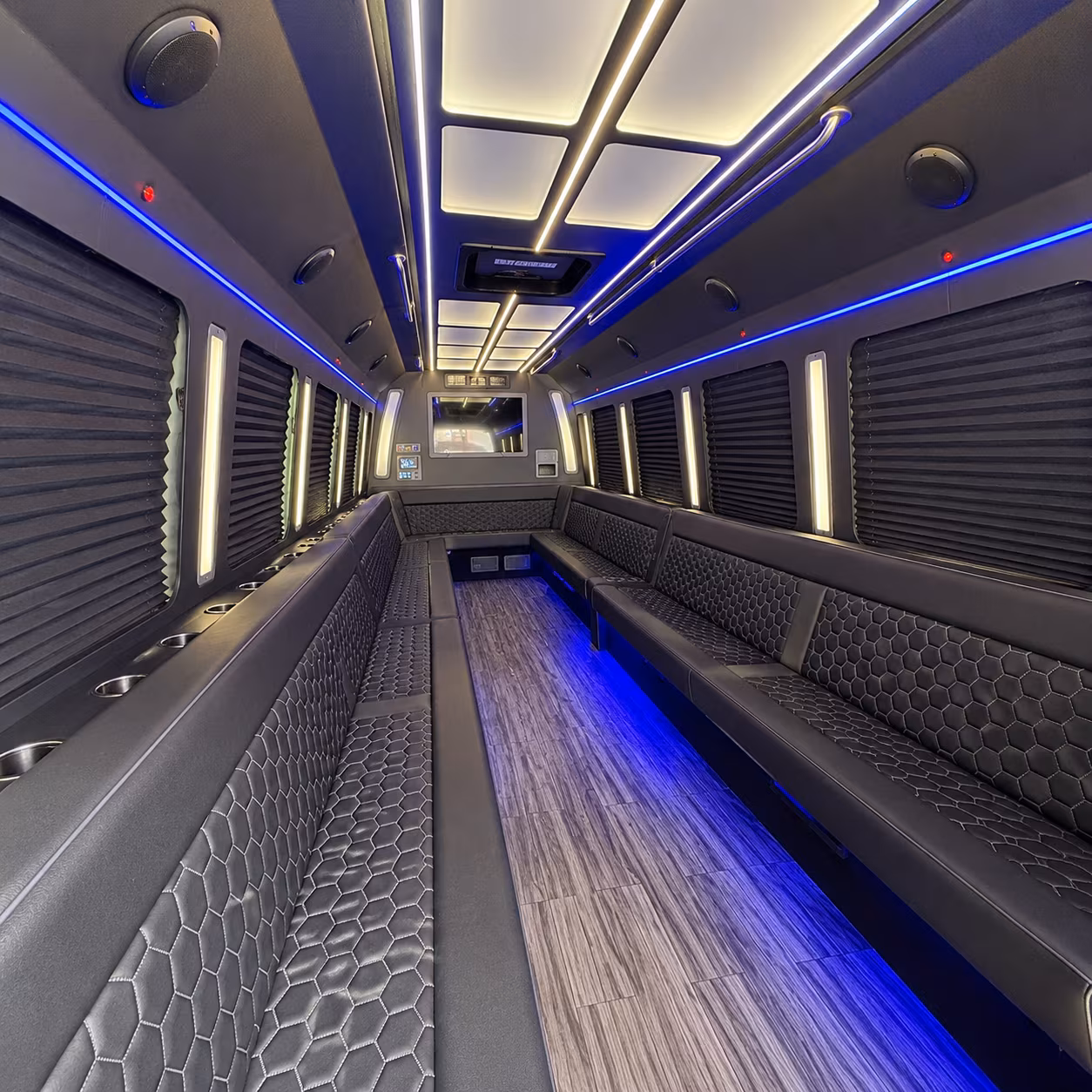 coral springs 30 passenger party bus interior