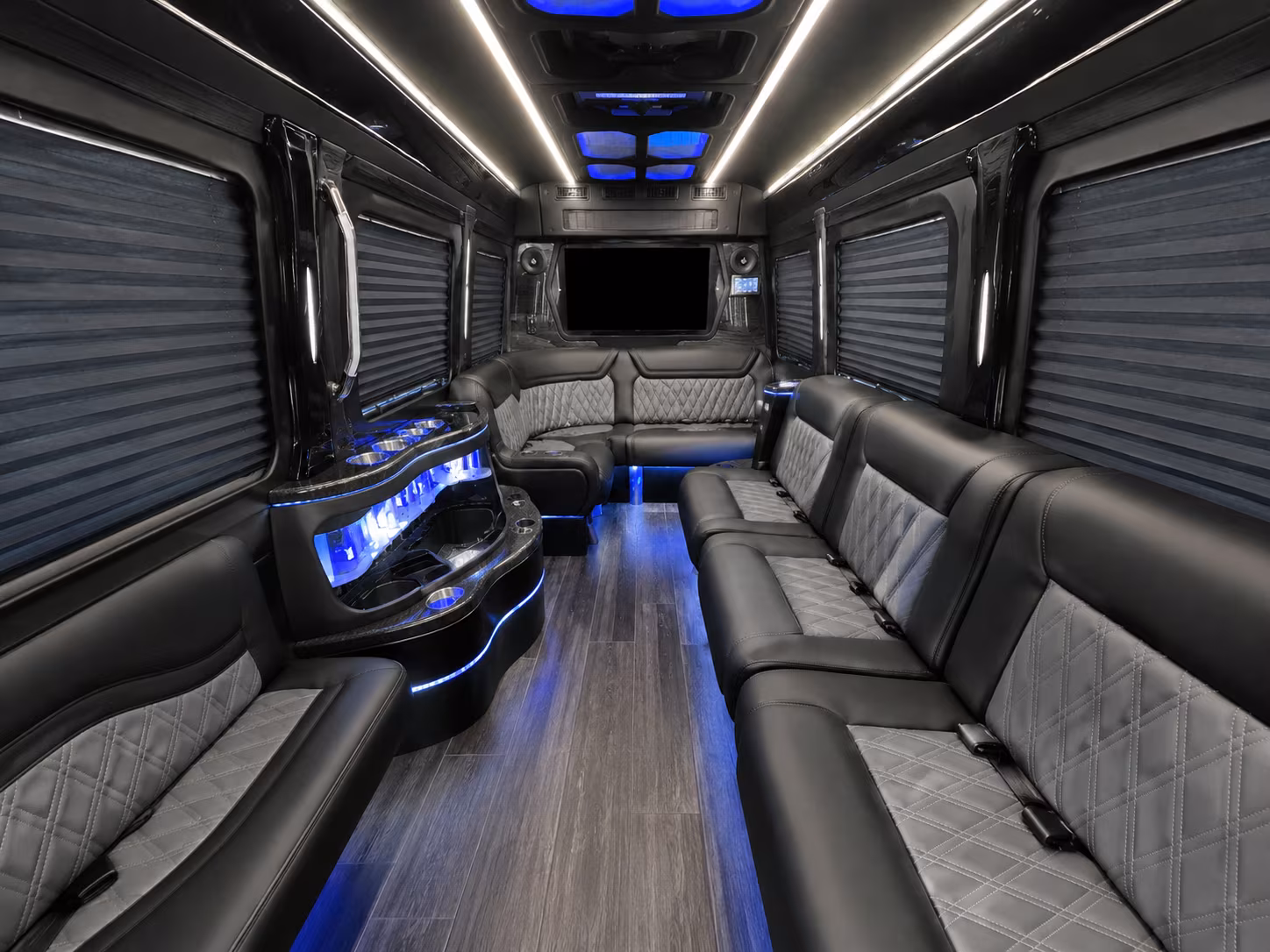 coral springs 40 passenger party bus inside